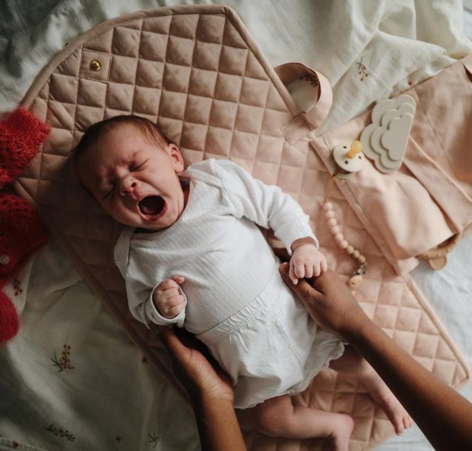 Portable changing pad Mushie/Blush Bambuki